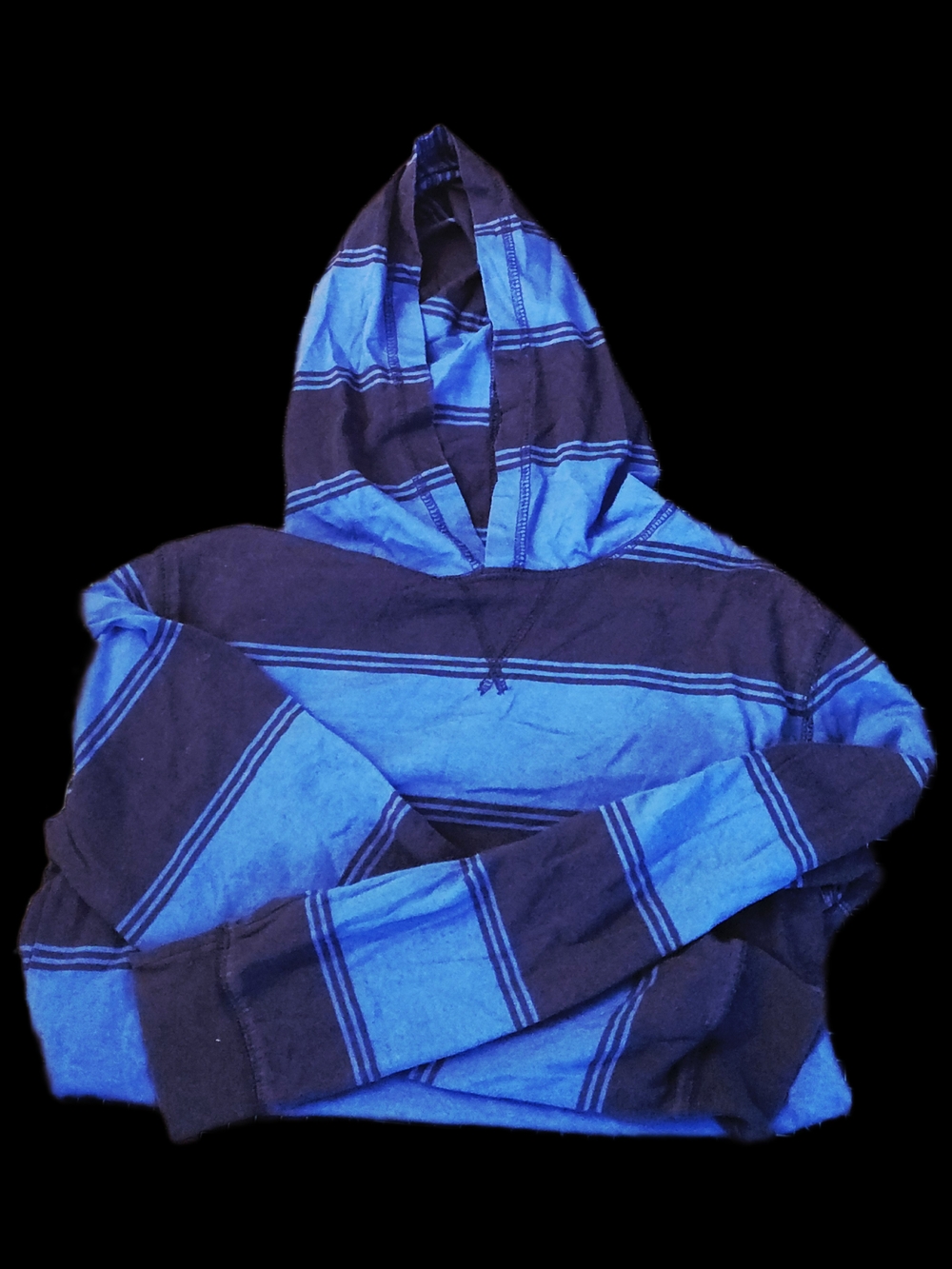 #MC32 Old Navy Blue and Black Striped Hoodie